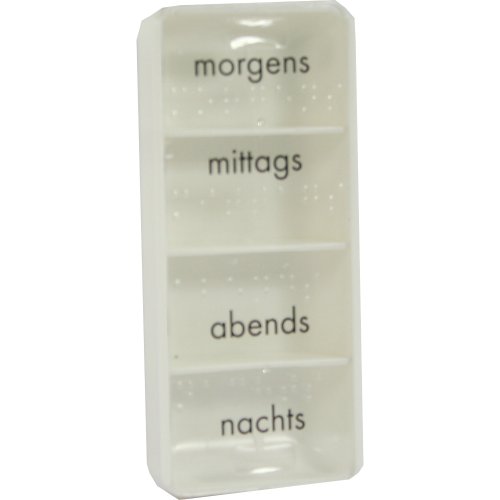Tablettendose mo/mi/ab/na mit Blindenschrift - PZN 01085139