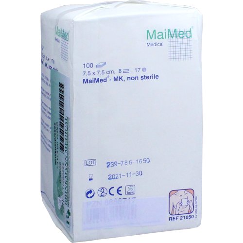 MULLKOMPRESSEN 7.5x7.5cm 8fach unsteril - PZN 11296222