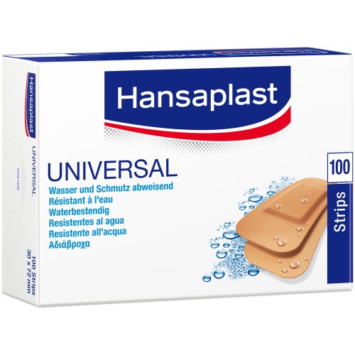 Hansaplast Universal Water Resist.30x72mm Strips - PZN 01215263