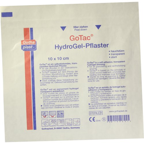 GoTac L Hydrogelpflaster 10cmx10cm Steril - PZN 01990370