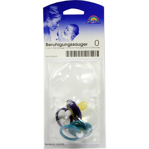 Sauger- Beruhig.Kirsche Latex 0-3 Mon. blau/petro - PZN 00224573