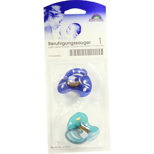 Sauger- Beruhig.Kieferorth.Latex 0-6Mon.blau/petro - PZN 00224662