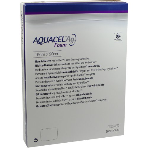 AQUACEL Ag Foam nicht-adhäsiv 15x20cm - PZN 02927623