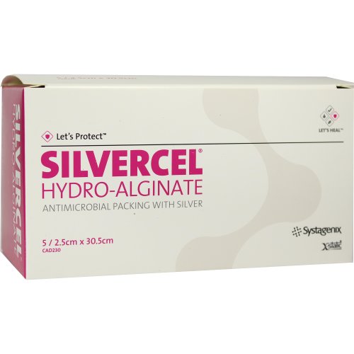 SILVERCEL Hydroalginat Tamponade 2.5 x 30.5 cm - PZN 00033123