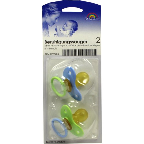 Beruhigungssauger Kirsch Latex 6-18M pastell/bl/gr - PZN 04792788