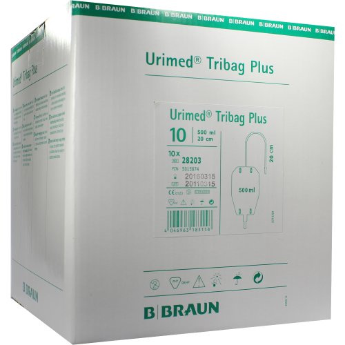 Urimed Tribag Plus Urin-Beinbtl.500ml steril20cm - PZN 05015874