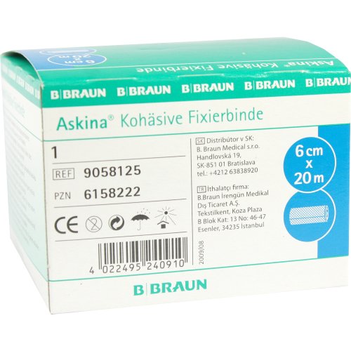 Askina Kohäsive Fixierbinde elast ungebl 20mX6cm - PZN 06158222