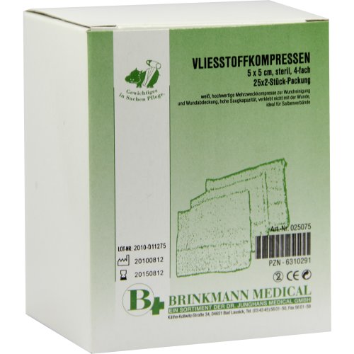 VLIESSTOFFKOMPRESSEN 5X5CM STERIL 4FACH - PZN 06310291