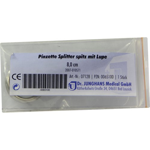 PINZETTE SPLITTER SPITZ 8CM MIT LUPE - PZN 00065100