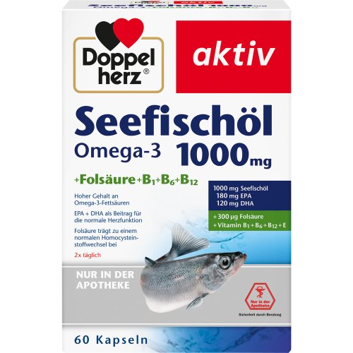 Doppelherz Seefischöl Omega-3 1000mg + Folsäure - PZN 06583675
