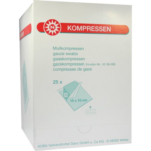 MULLKOMPRESSEN 10x10CM 8F STERIL - PZN 07385799