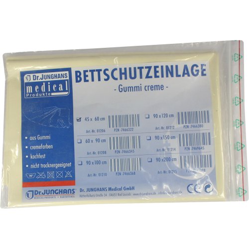 BETTSCHUTZEINLAGE GUMMI 45X60 CREME - PZN 07466322