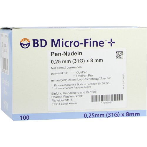 BD Micro Fine + 8 Nadeln 0.25x8mm - PZN 07697961