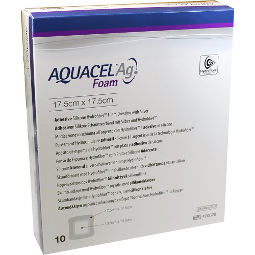 AQUACEL Ag Foam adhäsiv 17.5x17.5cm - PZN 09060245