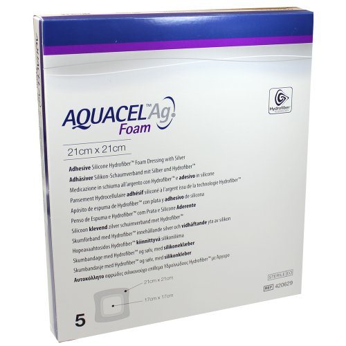 AQUACEL Ag Foam adhäsiv 21x21cm - PZN 09060268