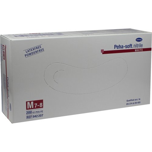 Peha-soft nitrile white Unters.handsch. M unst.pfr - PZN 09213737