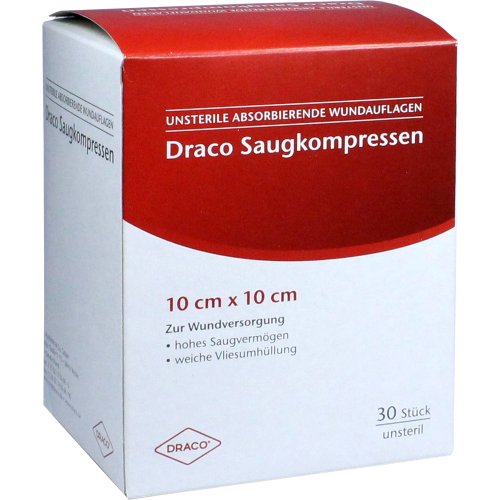 Saugkompressen unsteril 10x10cm Draco - PZN 00948779
