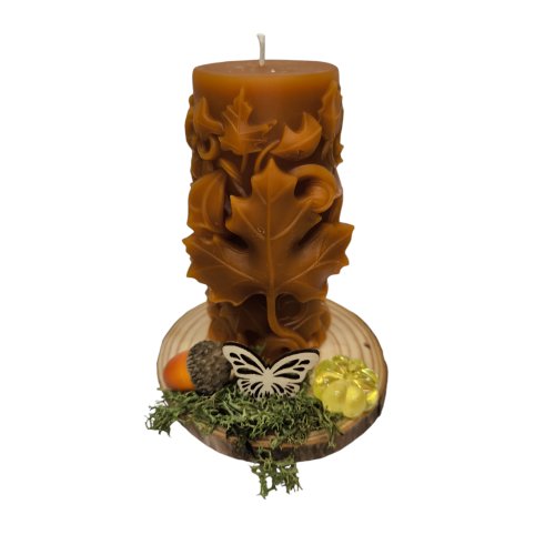 Bienenwachskerze Herbstblatt - PZN 08000103