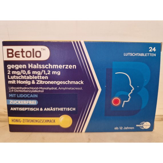 Betolo gegen Halsschm.2/0.6/1.2mg Lutschtab.Hon-Zi - PZN 18489208